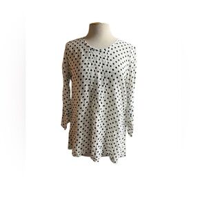 Namsar S black and white polka dot linen tunic